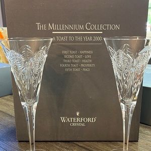 Waterford crystal flutes Millennium Collection